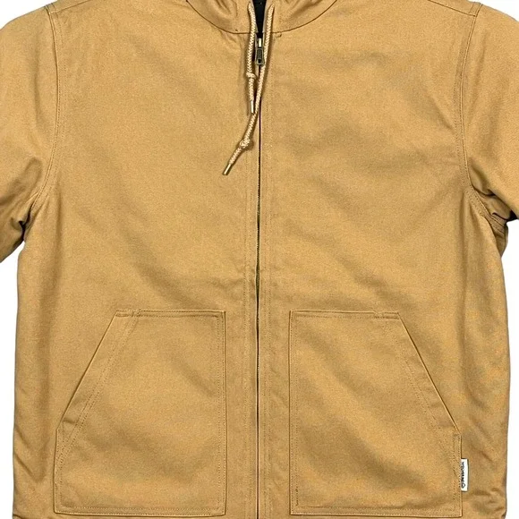 Wolverine Mens Grayson Insulated Work Jacket L Tan-Brown Canvas Full Zip Hooded Vests